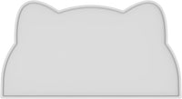 Cat Food Mat, Silicone Non Slip Dog Bowl Mat Waterproof Cat Feeding Mat Stop Food Spills and Water - Light Gray / 17"L x 10"W