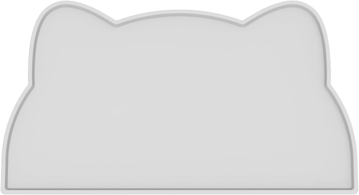 Cat Food Mat, Silicone Non Slip Dog Bowl Mat Waterproof Cat Feeding Mat Stop Food Spills and Water - Light Gray / 17"L x 10"W