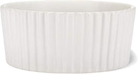 Waggo Ripple Ceramic Dog Bowl for Medium and Large Breeds - Modern with Matte Finish, Heavyweight Durable Pet Food and Water Dish Crock, Dishwasher Safe (Small, White)