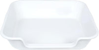 2 Pack of Extra Large Cat Litter Box (ABS Material), Low Entry Senior Litter Pen for Geriatric Kitty Big Cats, Jumbo Pet Safe Litter Boxes Tray for Indoor Pets Potty (White, 24" L x 20" W)