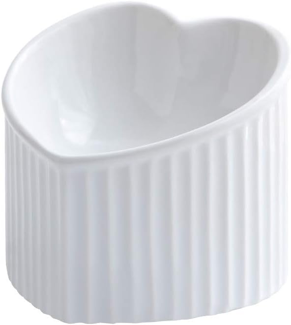 Pink Ceramic Raised Cat Bowls - White