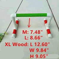 Hypeety Small Bird Parrot Stand Perch Table Top Stand Playground Grind Perch Swing Training Playstand Exercise Chew Toys for Budgies Parakeet Cockatiel Conure Finch (Stainless Steel Tray, L)
