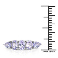 2.33 Carat Genuine Tanzanite .925 Sterling Silver Ring