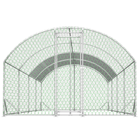26x9x6Large Metal Chicken Coop,Walk-in Poultry Cage,Chicken Run With Waterproof Cover,Outdoor Backyard Farm,Chicken Rabb