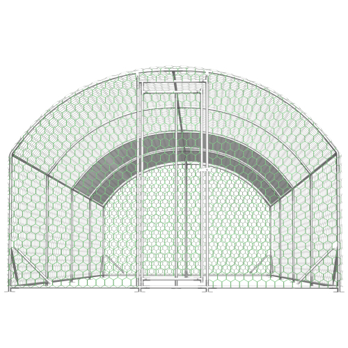 26x9x6Large Metal Chicken Coop,Walk-in Poultry Cage,Chicken Run With Waterproof Cover,Outdoor Backyard Farm,Chicken Rabb