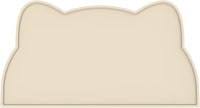 Cat Food Mat, Silicone Non Slip Dog Bowl Mat Waterproof Cat Feeding Mat Stop Food Spills and Water - Beige / 24"L x 14"W