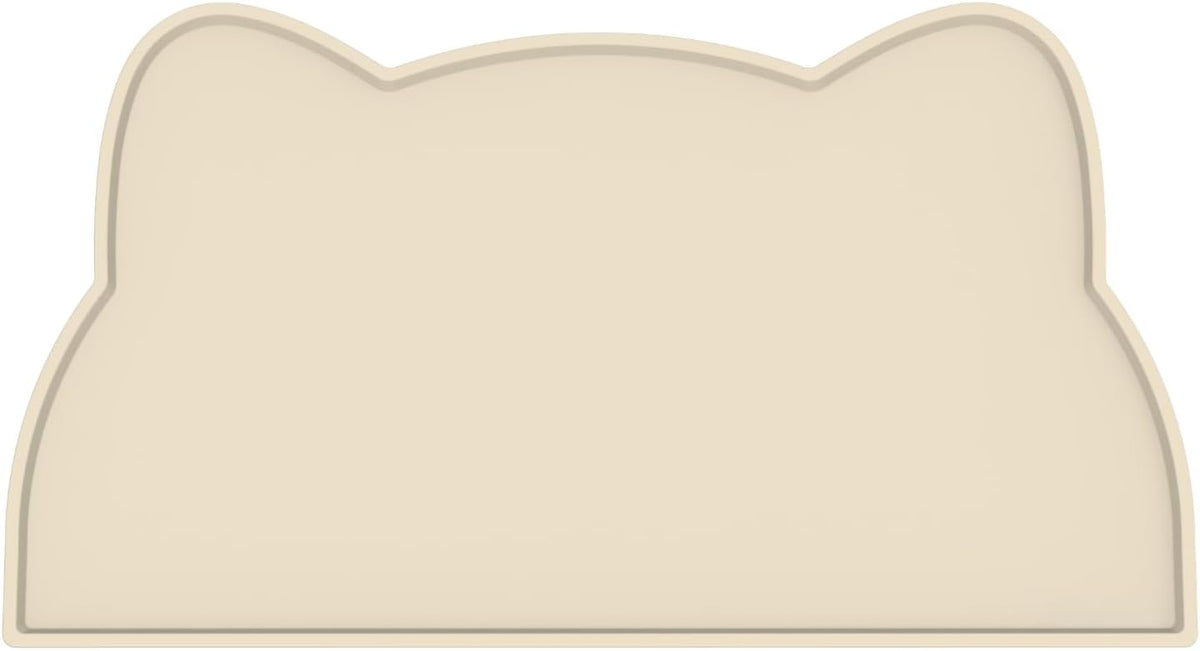 Cat Food Mat, Silicone Non Slip Dog Bowl Mat Waterproof Cat Feeding Mat Stop Food Spills and Water - Beige / 24"L x 14"W