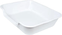 1 Pack of Extra Large Cat Litter Box (ABS Material), Low Entry Senior Litter Pen for Geriatric Kitty Big Cats, Jumbo Pet Safe Litter Boxes Tray for Indoor Pets Potty (White, 24" L x 20" W)