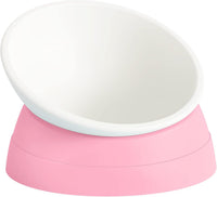 17 oz Raised Cat Food Bowls, Adjustable-Angle Pet Bowls - Milky White, Pink