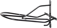 Black English & Western Saddle Rack | Organize Tack Room | Sleek and Durable | PVC Coated Steel | Mounts Easily | Includes Hook to Hold a Bridle, Helmet or Other Items
