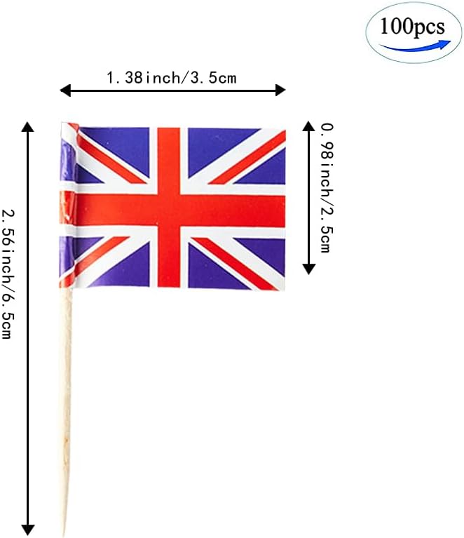 mflagperft 100-pack American flag toothpicks with double-sided paper USA flags on wooden picks - view 26