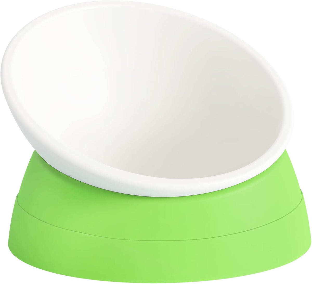 17 oz Raised Cat Food Bowls, Adjustable-Angle Pet Bowls - Milky White, Light Green