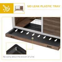 Indoor Rabbit Enclosure, On Wheels, Indoor Bunny Cage Small Animal House With Pull Out Tray Casters Ramp, 35.5 X 21 X 23