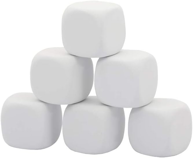 QIDIWIN 12 blank white EVA foam dice for kids to paint and decorate - view 4