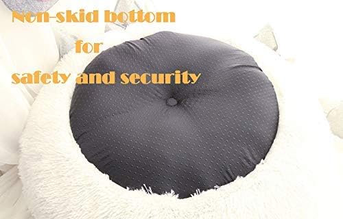 Cat Bed for Indoor Cats, Mini Plush Self Warming Kitten Bed - Small 20'' / Dark Grey - image 3