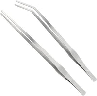 LILYS PET Straight and Curved Stainless Steel Super Thick Tweezers Set,Pliers Aquarium Tool Fish Tank Aquatic Plants Forceps Clip (15")