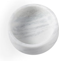 White Marble Dog Bowls, Non-Slip Dog Food Water Bowl Small, Heavy Duty Pet Bowl for Cats and Medium Dogs, Weighted African Natural Marble, Holds 4 Cups(5lbs)