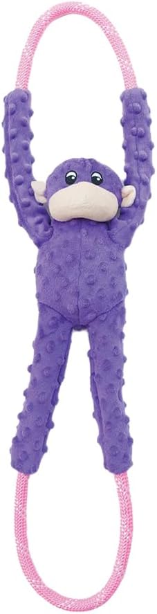 ZippyPaws RopeTugz Durable Dog Pull Rope Toy, Blue Monkey - Purple / 28 x 5 x 5 in