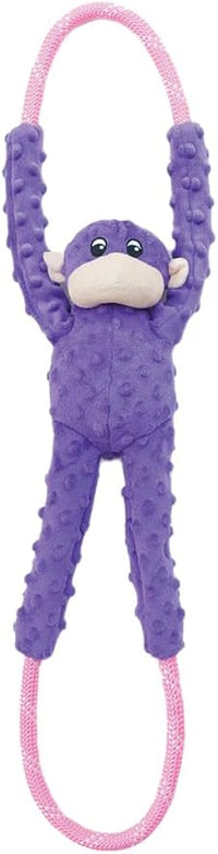 ZippyPaws RopeTugz Durable Dog Pull Rope Toy, Blue Monkey - Purple / 28 x 5 x 5 in