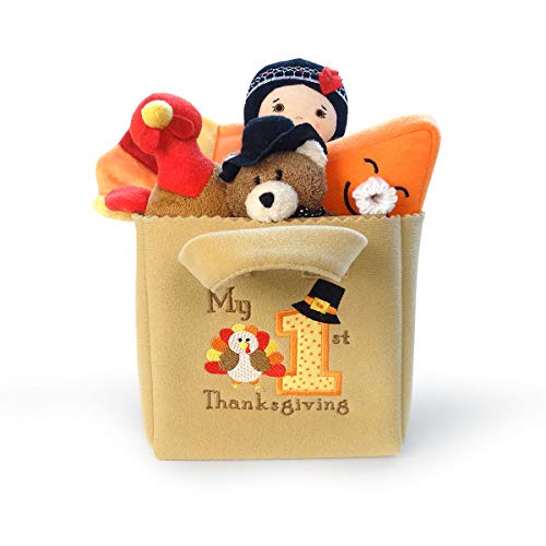 My First Thanksgiving Toy with Plush Gobble Turkey, Teddy Bear, Little Pumpkin Pie - BIG FRENCHIES