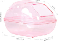 BUCATSTATE Hamster Sand Bath Kit Hamster Sand Bath Container Large Transparent Toilet with Scoop Set Dwarf Hamster Accessory for Small Animals(Pink, Large)
