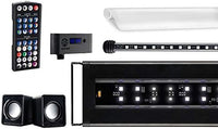 CURRENT USA 24-36" Inch Serene Aquarium Visual and Audio Aquatic Experience Kit with LED Aquarium Light, LED Background Light, Frosted Background Film & Speaker for Fish Tank (4025)