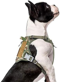 BUMBIN Tactical Dog Harness for Small Dogs No Pull, Famous TIK Tok No Pull Puppy Harness, Fit Smart Reflective Pet Walking Harness for Training, Adjustable Dog Vest Harness with Handle Forest Camo XS