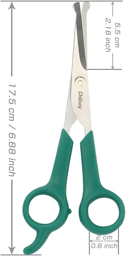 Chibuy Professional Pet Grooming Scissors with Round Tip Stainless - 4. Green - image 4