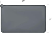 AUDWUD Waterproof Silicone Pet Feeding Mats - Grey / 34"L x 23"W - image 4