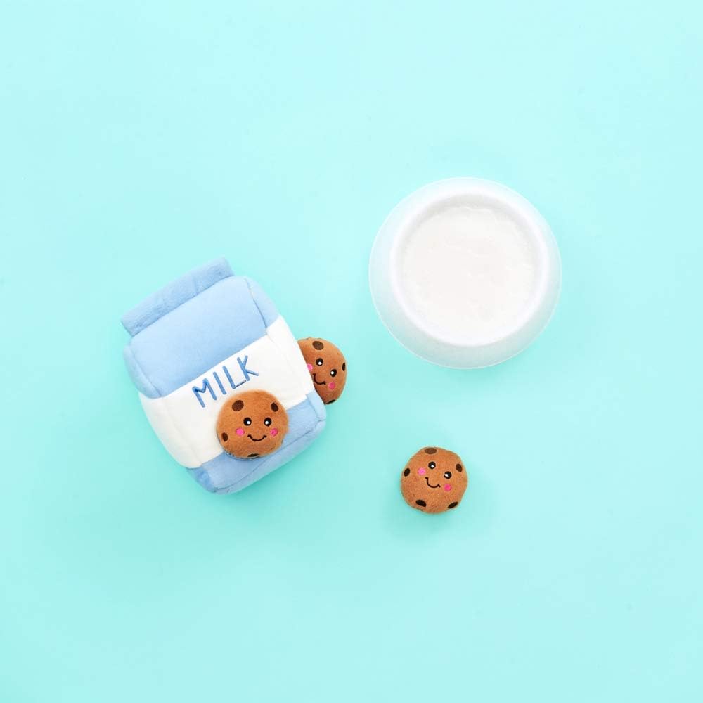 ZippyPaws Burrow Hide & Seek Plush Puzzles, Milk and Cookies - Milk & Cookies - image 4