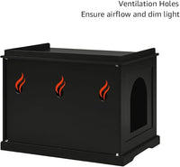 unipaws Black Cat Litter Box Enclosure Furniture, Kitty Hidden Cover, Concealed Dog Proof Litter Boxes Cabinet, Hideaway Litter Box, Cat House