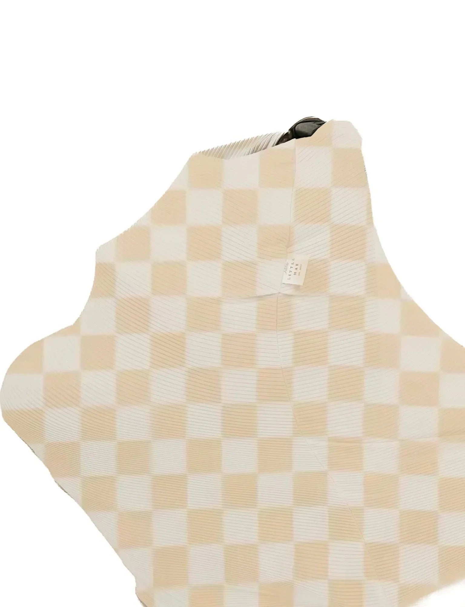 Beige & White Checkered Carseat Cover - BIG FRENCHIES