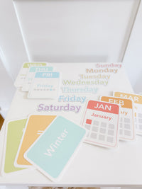 Calendar (Days, Months, Seasons) Flashcards and Magnets