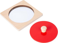 Adena Montessori Play Kit: Knob Puzzle, Drum & Ball, 6-12m – Fun for Kids & Family - Mirror Peekaboo Knob Puzzle