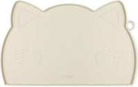 Coomazy Cat Food & Water Mat Thicker Non-Slip Silicone Mat - Beige / 15.8''L x 9''W