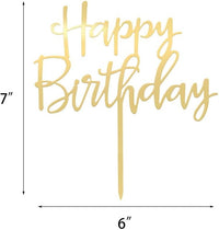 CC TOWN mirrored gold acrylic happy birthday cake topper, 6 by 7 inches - view 4