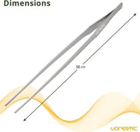 1PC Straight Aquarium Tweezers, 15" Long Tweezers for Terrarium, Stainless Steel Aquascape Tool for Planting Aquarium Plants, and Aquarium Maintenance