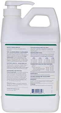 Grizzly Pet Products Omega Health Liquid Omega-3 Supplement for Dogs and Cats, 64 Ounce Jug
