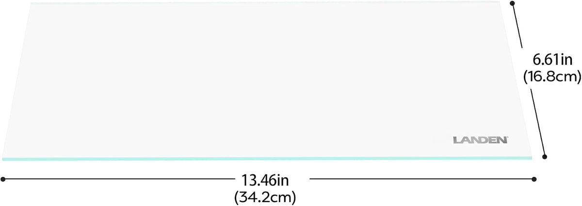LANDEN Glass Aquarium Lid with Clips for 30x30cm 6.6 Gallon Rimless - Glass Lid / 342x168mm (1 pc) - image 3