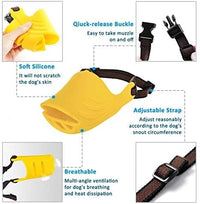 LUCKYPAW Soft Duck Silicone Dog Muzzle for Small Medium Dogs Poodle - L / Yellow - image 2