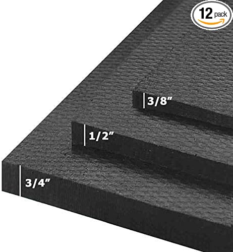 American Floor Tiles - Heavy Duty Stall Tiles - Stable/Horse Tiles - Thick, Durable Rubber Flooring Solid Black 6' x 8' Set 1/2" Thick (12 Tiles Total)