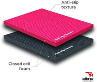 Norsk Reversible Gym Exercise Mats 3/4" Thick EVA Interlocking Foam Tiles, Perfect Home Gym Flooring, 32 Tiles & 64 Trim Pieces, 128 Sq. Ft. Reversible, Red/Black