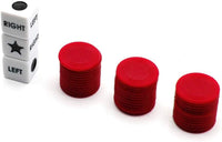 Bilywey Left Right Dice Game Set with 3 Dices + 36 Black Chips – Fun for Kids & Family - Red - image 4