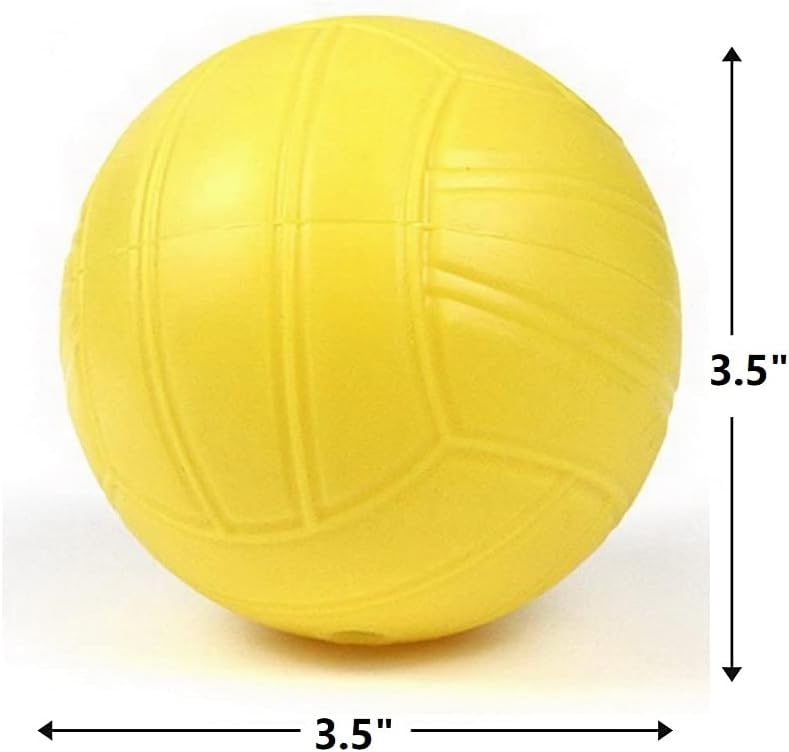 Viminston three yellow 3.5 inch roundnet replacement balls with pump - view 3