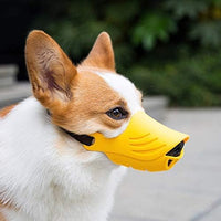 LUCKYPAW Soft Duck Silicone Dog Muzzle for Small Medium Dogs Poodle - L / Yellow