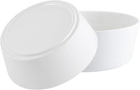 White Dog Bowl Ceramic for Medium Large Breed, Heavy Weighted Dog Food Water Dish, 8 in Non - Slip Modern Cute Extra Big Porcelain Pet Bowl Maze Wide Mouth