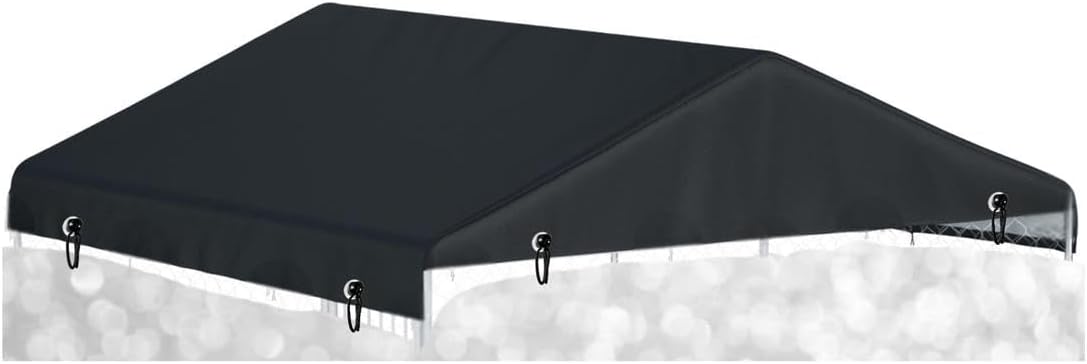 Outdoor Dog Kennel Cover 10'W x 10'L Replacement Covers - Black / 4.2'W x 4.2'L x 1.2'H