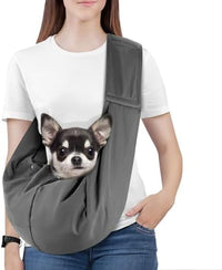 Pawaboo Small Dog Sling Carrier – Essentials for Dogs - D-Dark Gray