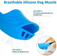LUCKYPAW Soft Duck Silicone Dog Muzzle for Small Medium Dogs Poodle - L / Blue - image 4