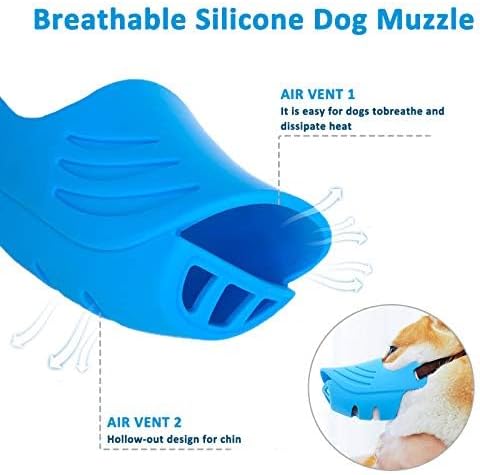 LUCKYPAW Soft Duck Silicone Dog Muzzle for Small Medium Dogs Poodle - L / Blue - image 4